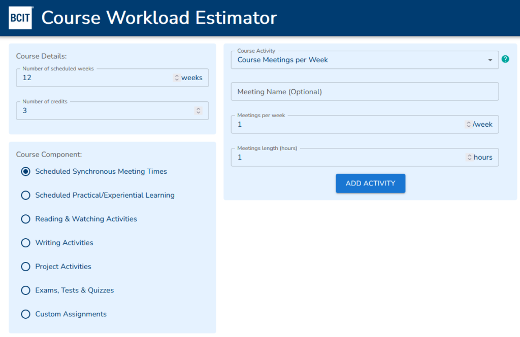 Course Workload Estimator