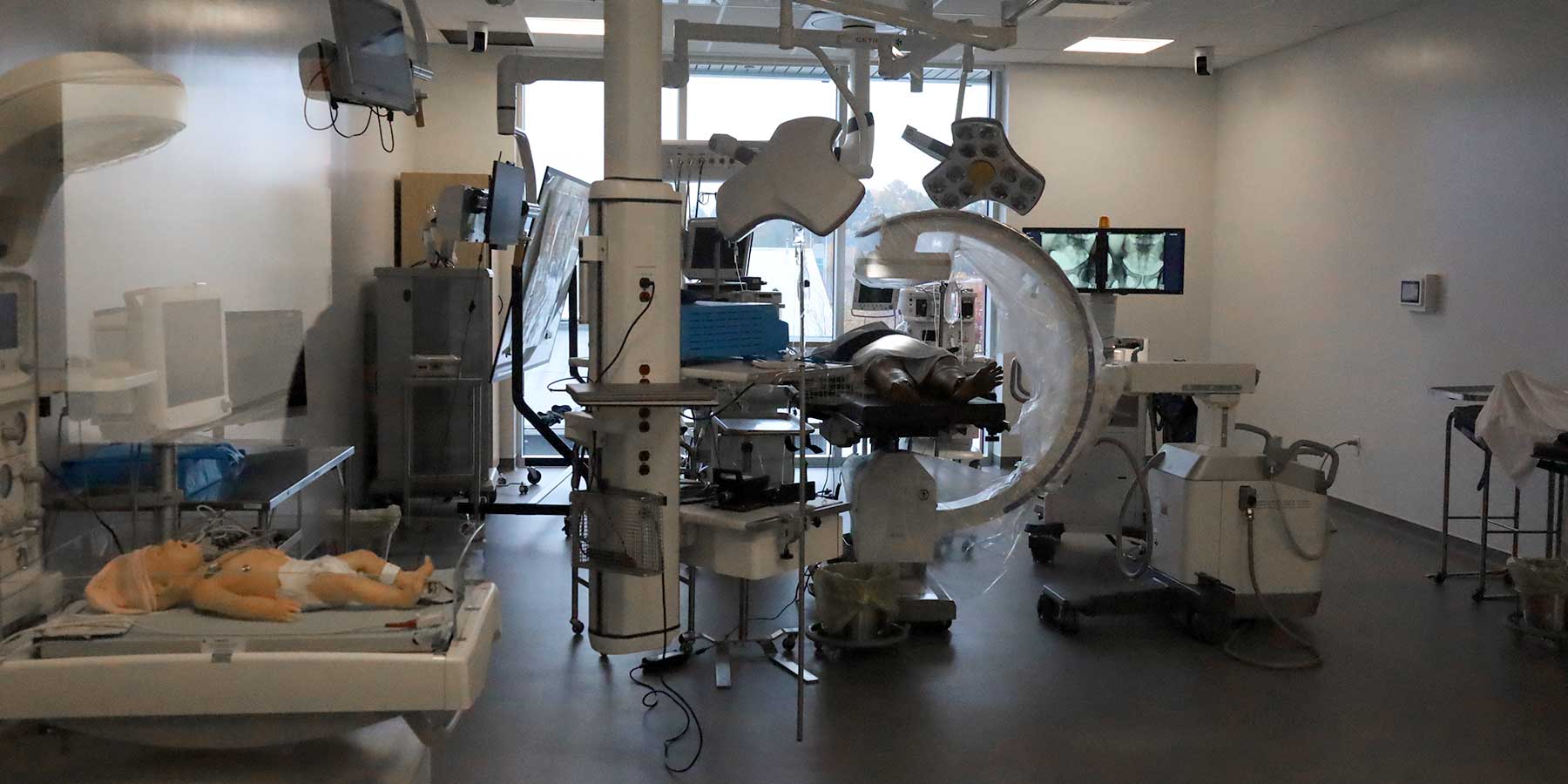 BCIT health sciences centre operating room full of medical equipment
