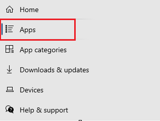 Company Portal - nav Menu - Apps