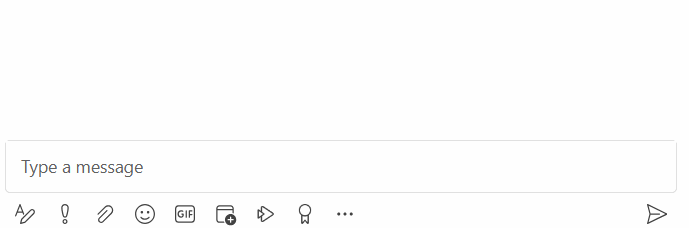 animation showing clicking the left-most icon below the message field