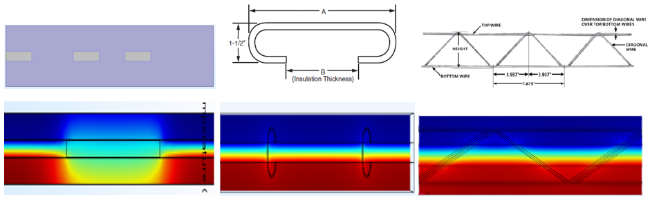 Several images of components modelled for 3D heat transfer analysis