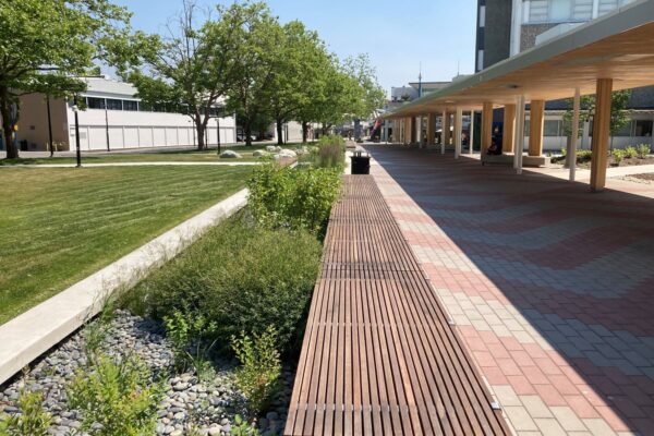 Woven Paving design in Beedie Plaza