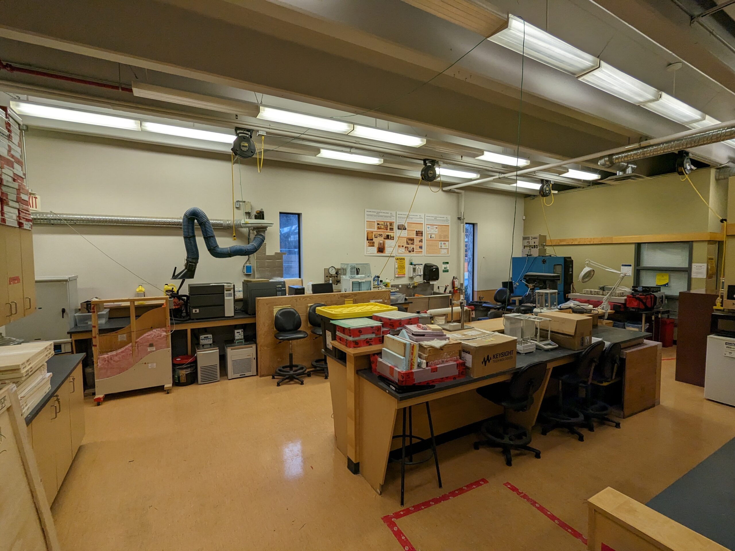 Whole room view of hygrothermal property measurement laboratory