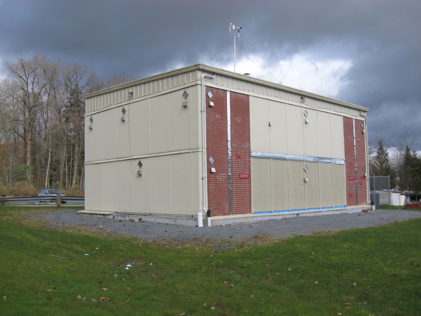 Front view and orientation of the Building Envelope Test Facility