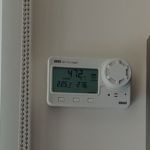 Temperature sensor installed on a wall