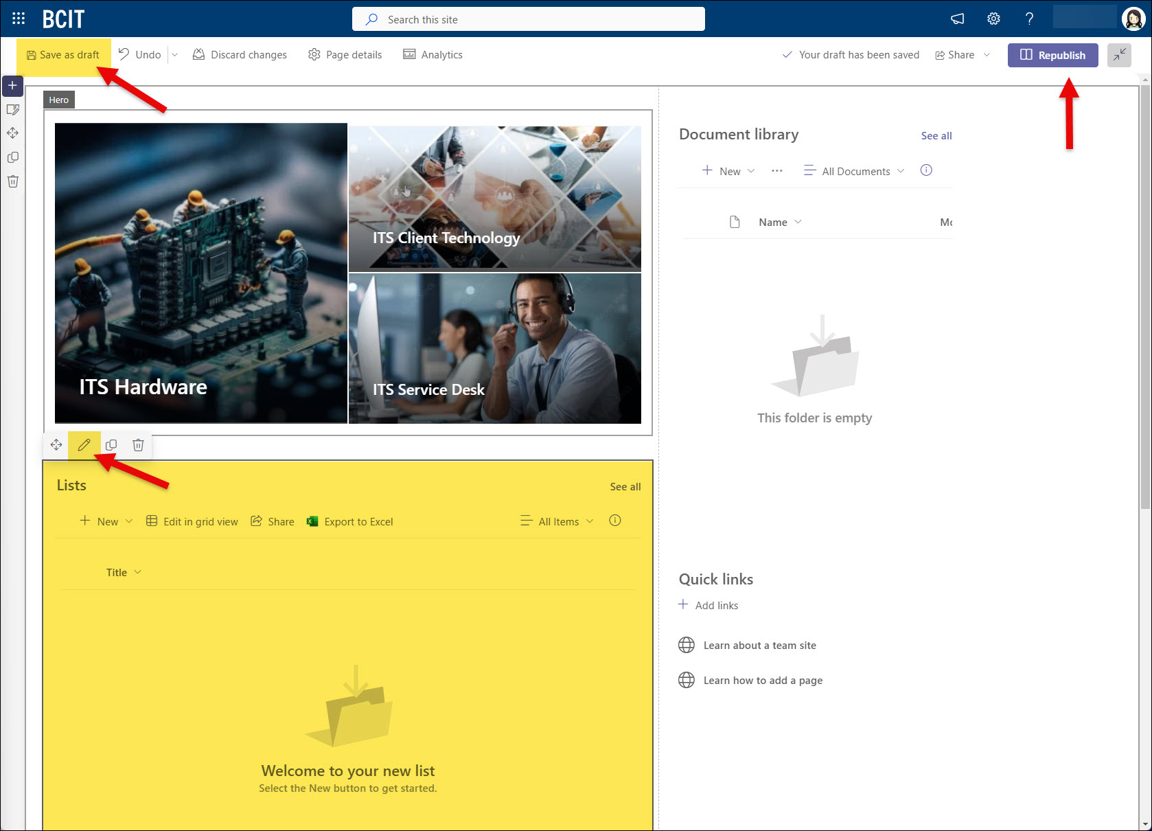 SharePoint Lists editing and saving as draft or Republish
