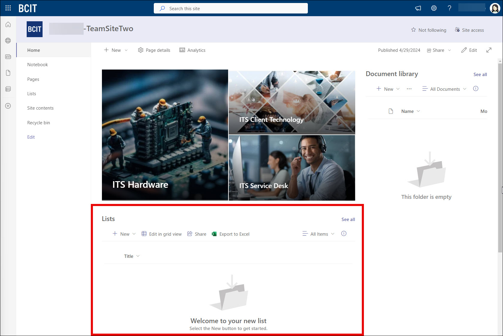 SharePoint Lists appearing in your site after Republish button 