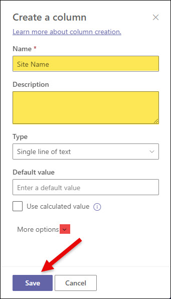 SharePoint List Create a column box