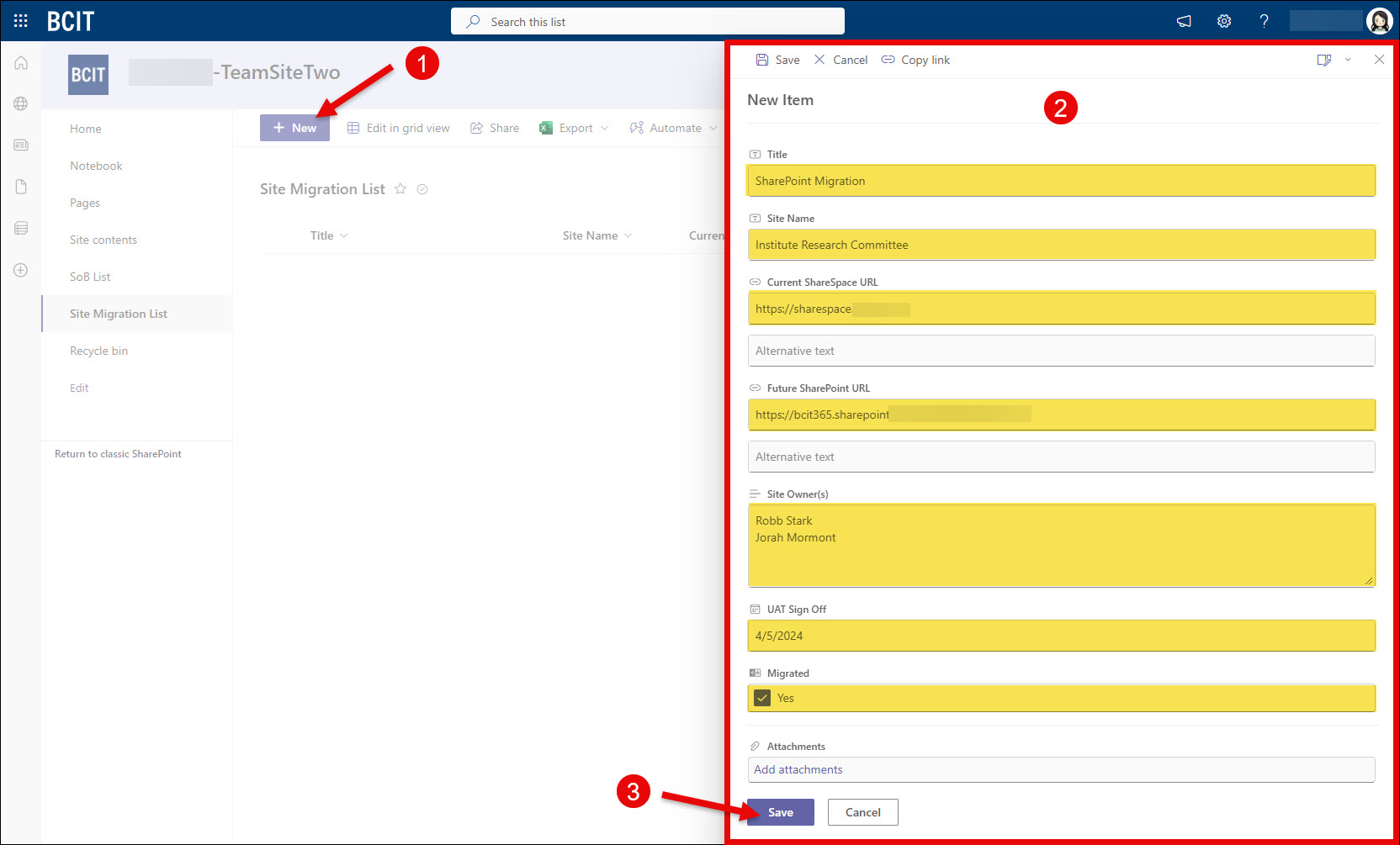 SharePoint Adding information into a List through the New button