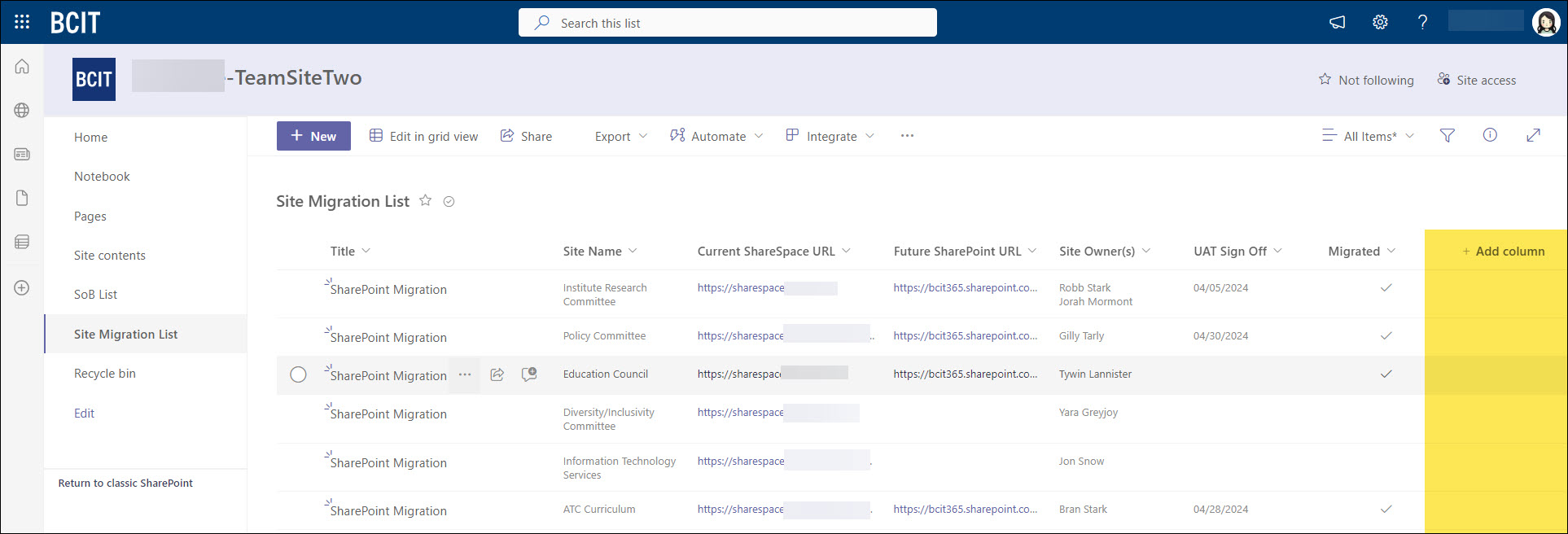 SharePoint created new List, but can always add new columns if needed