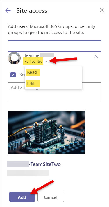 SharePoint Permissions Site access and granting full access, read or edit
