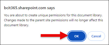SharePoint Document Library message box to approve changing permissions