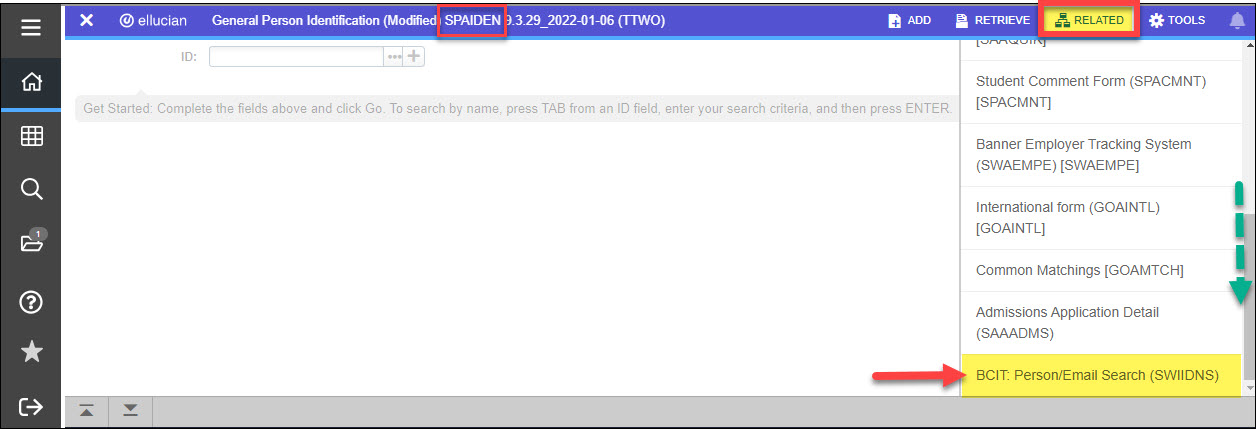 Screenshot Banner From SPAIDEN click on RELATED button to go to SWIIDNS