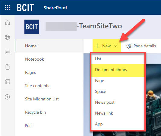 SharePoint New and creating Document Library