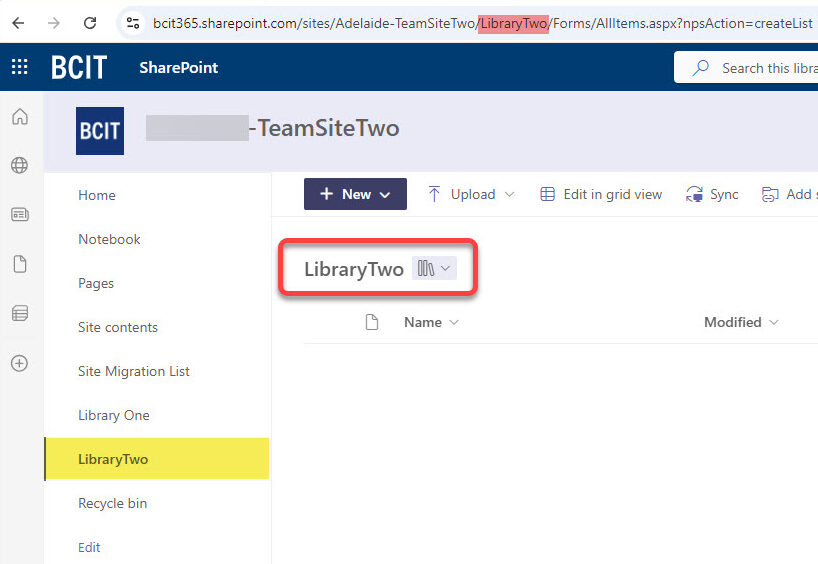 SharePoint After creating new Document Library