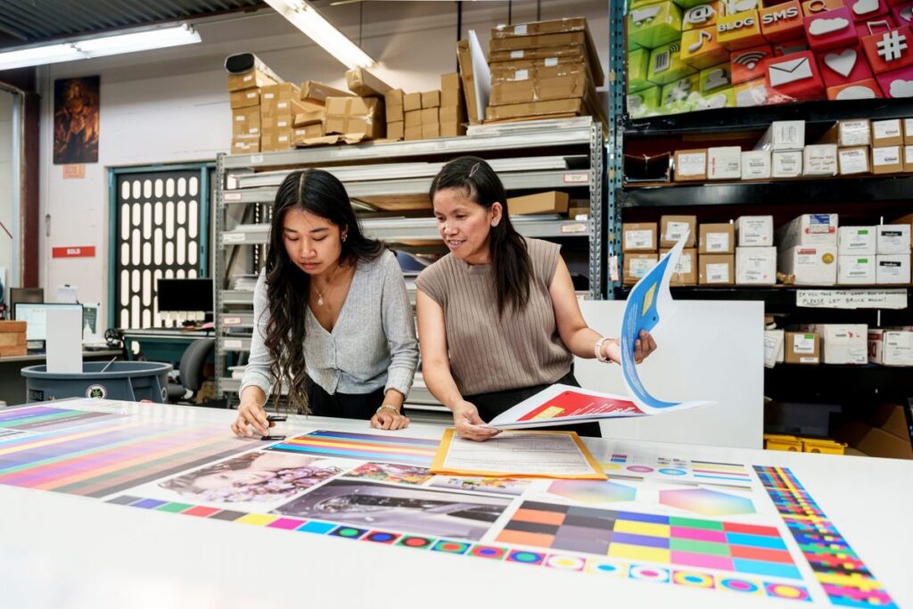 BCIT Graphic Communication Co-op students get on-the-job experience at a commercial printing company.