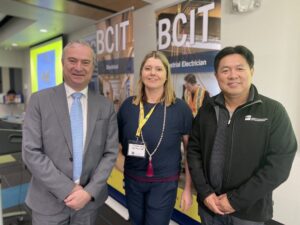 Anna with Dr. Jeff Zabudsky, BCIT President and James Cai, Associate Dean, Industrial Construction.