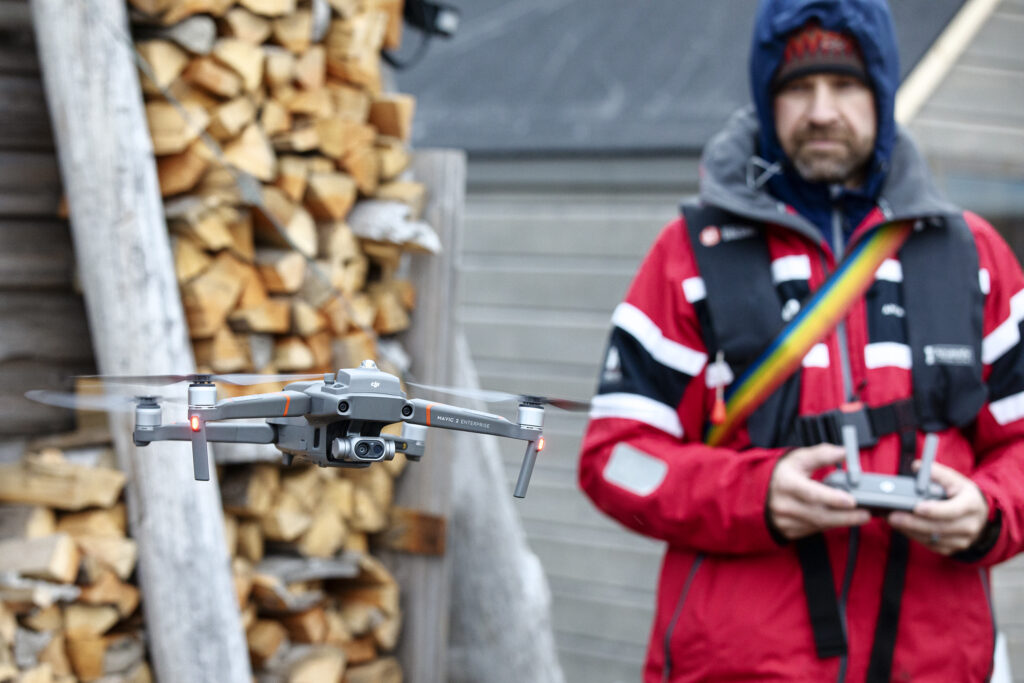 Dr. Eric Saczuk conducts research on climate change using a drone.