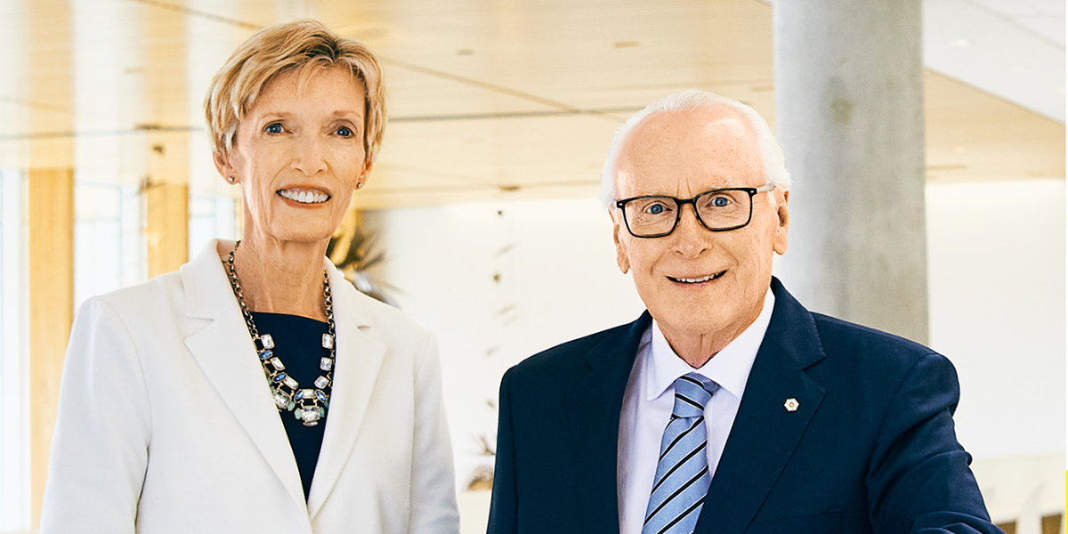 BCIT President Kathy Kinloch and INSPIRE Campaign Chair David Podmore