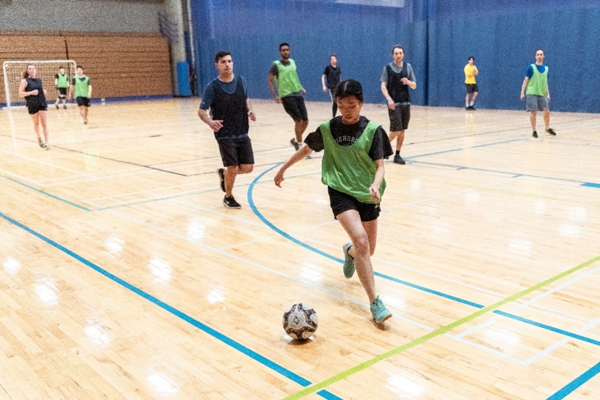 person playing futsal at BCIT