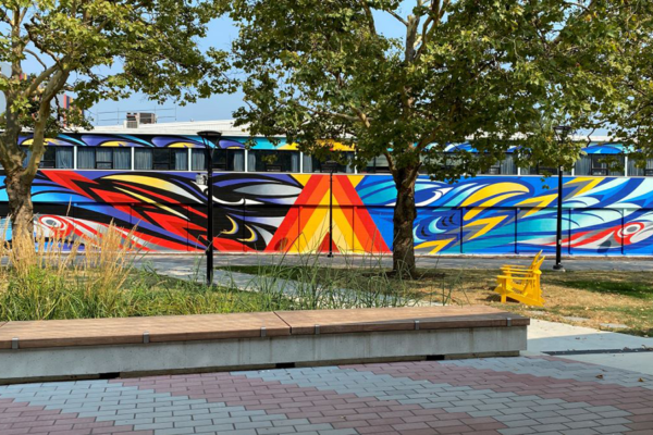 BCIT mural at Beedie Plaza
