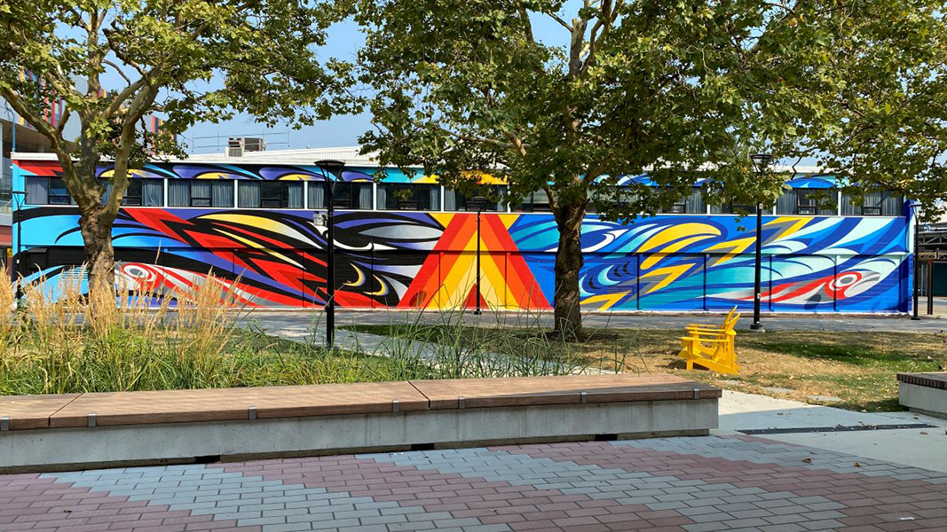 BCIT mural at Beedie Plaza