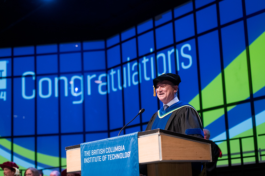 Dr. Jeff Zabudsky addressing graduates