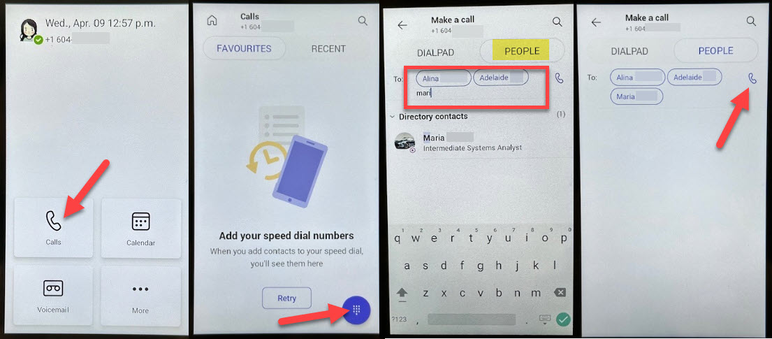 Screenshot Poly CCX 400 Phone making a conference call