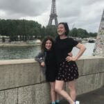 Morgan with her daughter in Paris.
