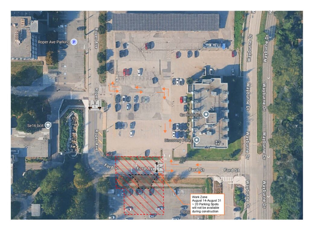 Site plan for Lot D access route construction