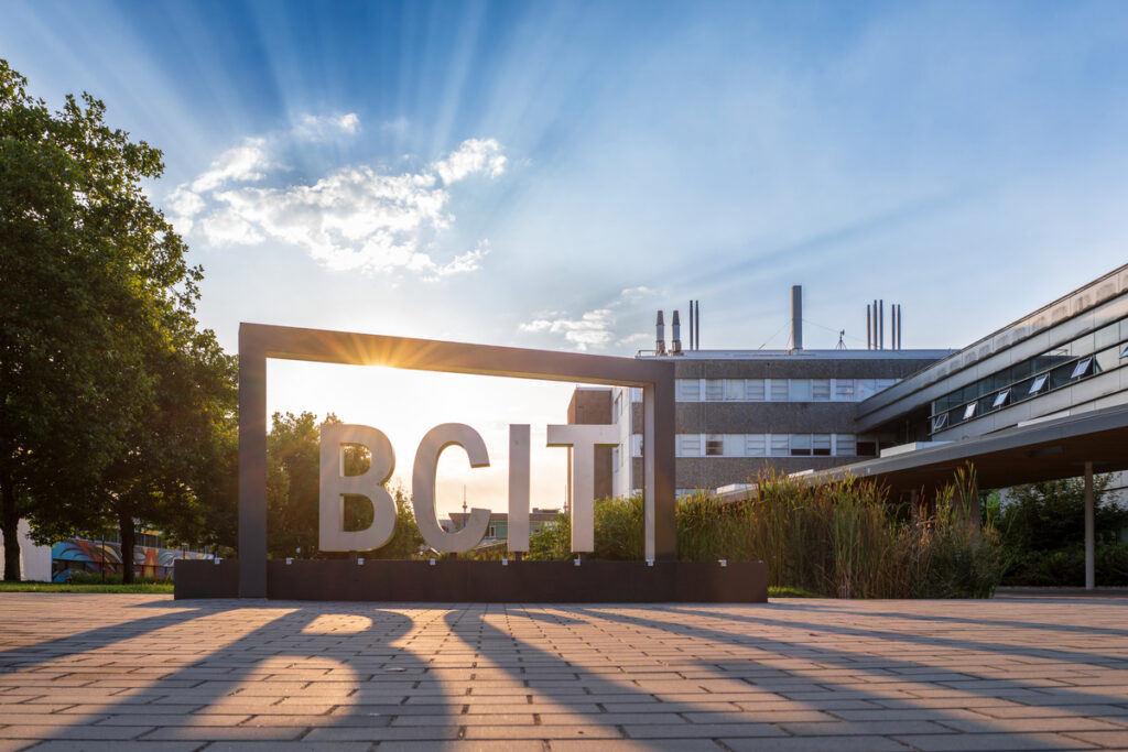 BCIT Burnaby letter statue