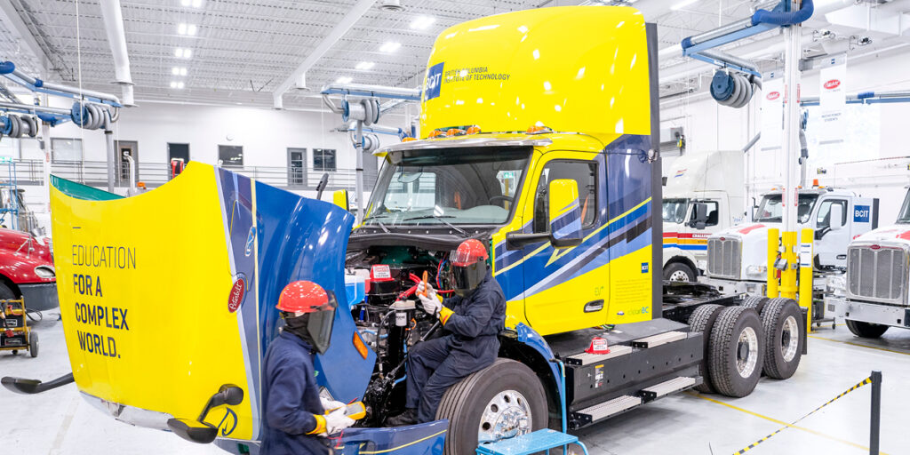 BCIT Heavy Duty Truck Technology students in the classroom