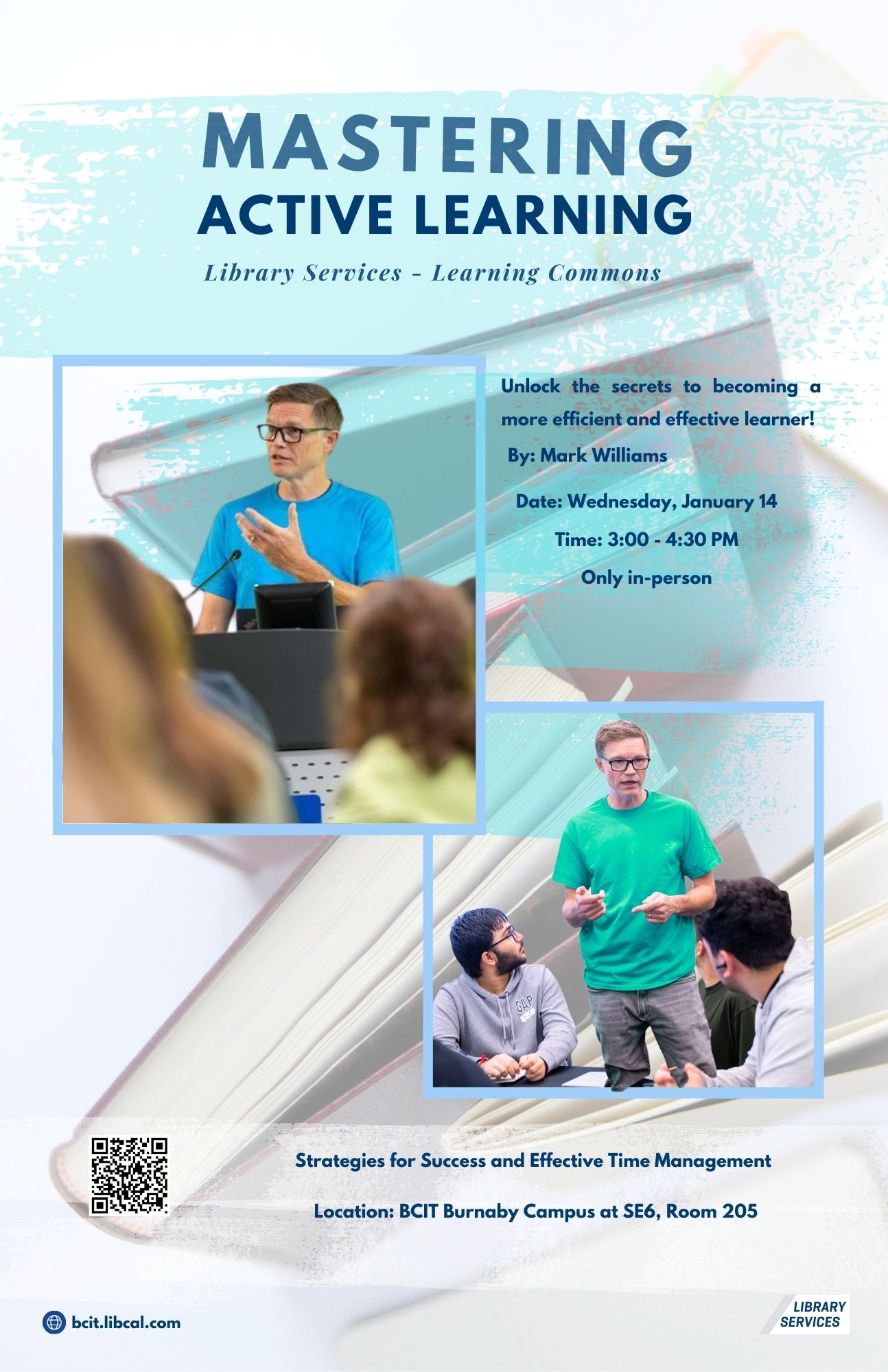 active learning workshop in person Jan 14 2026 time 3 pm to 4:30 pm register now