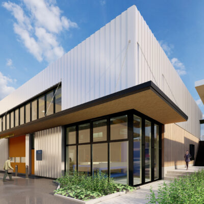 Robert Bosa Carpentry Pavilion, rear view