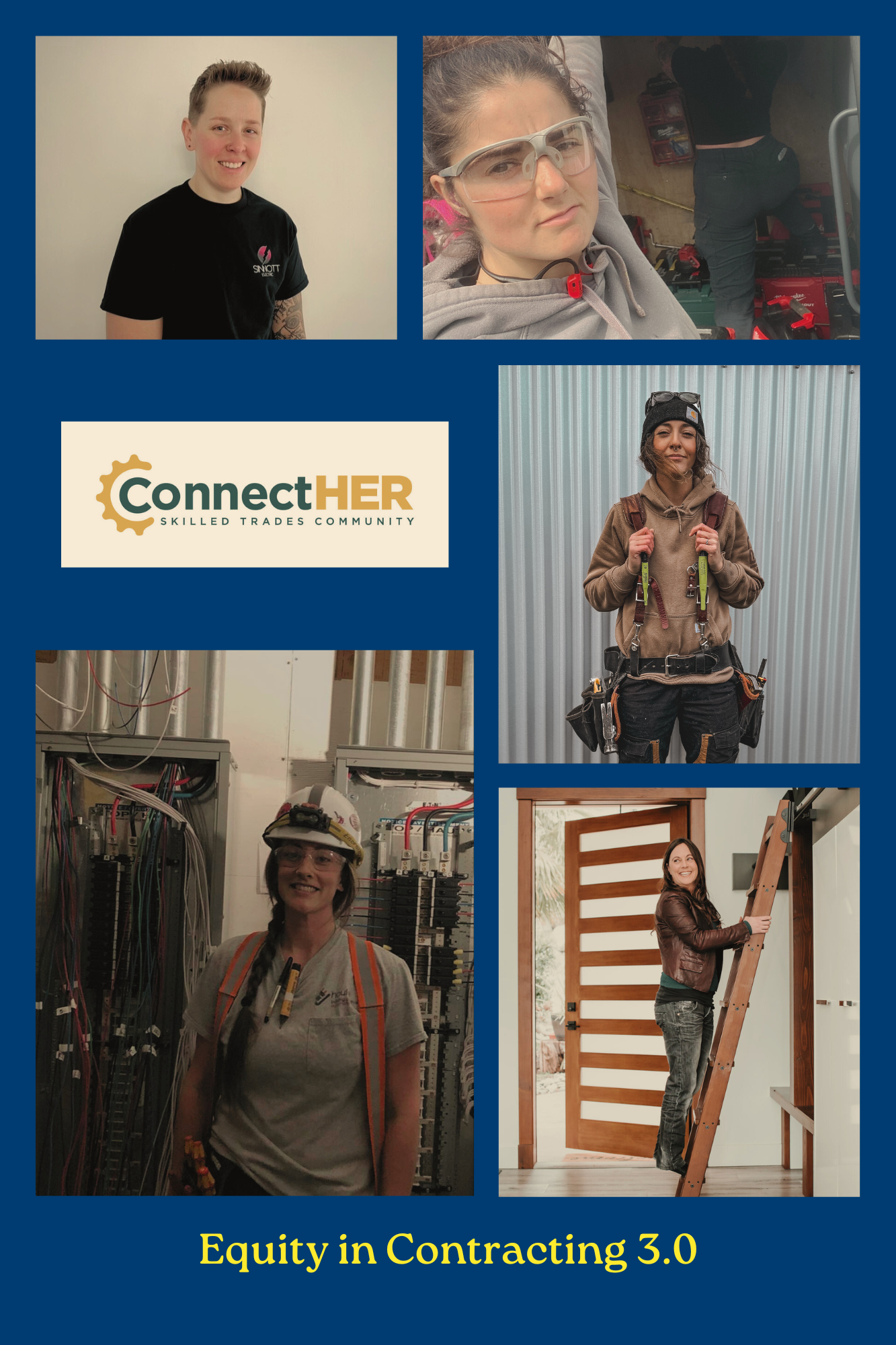 a poster promoting 5 powerful female trades contractors