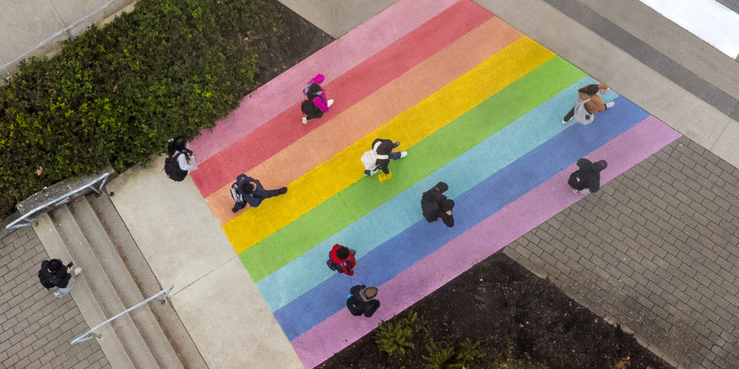 BCIT Burnaby Campus Rainbow Crosswalk