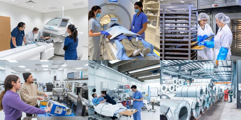 collage of health sciences career photos