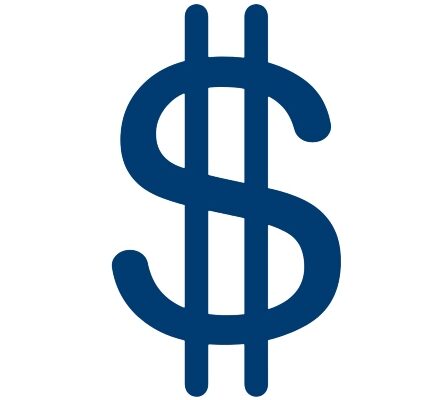 A dark blue dollar sign