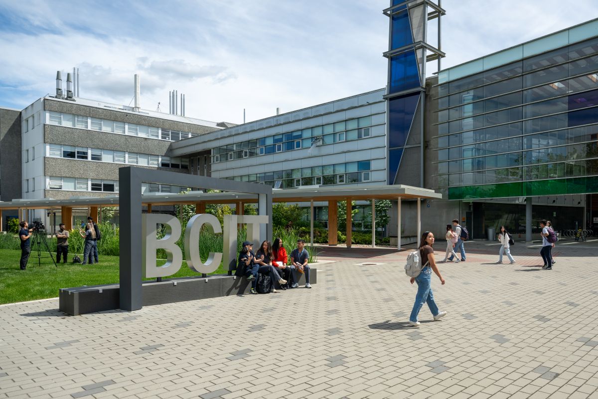 Students interacting on campus