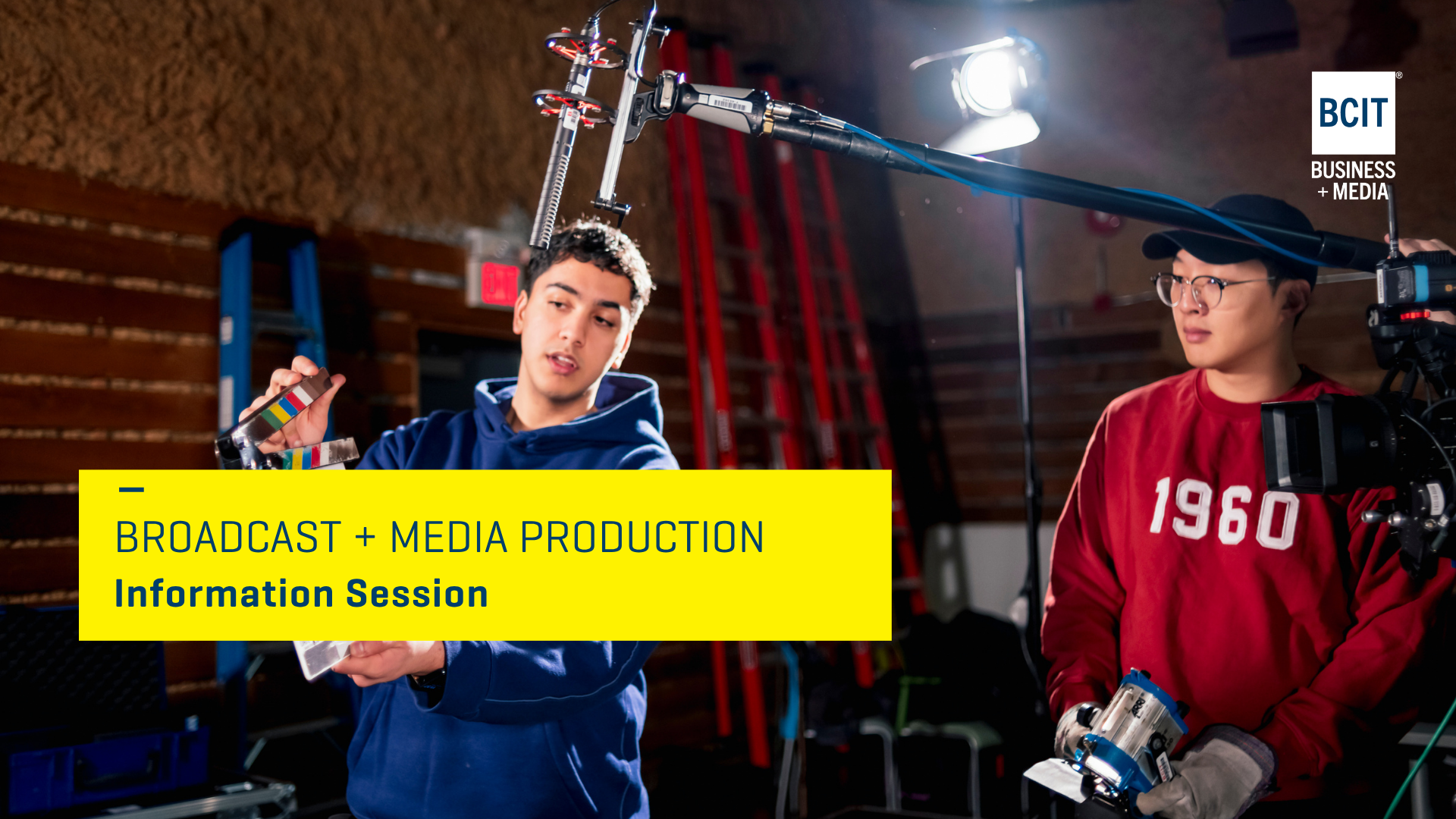 Broadcast and Media students at class