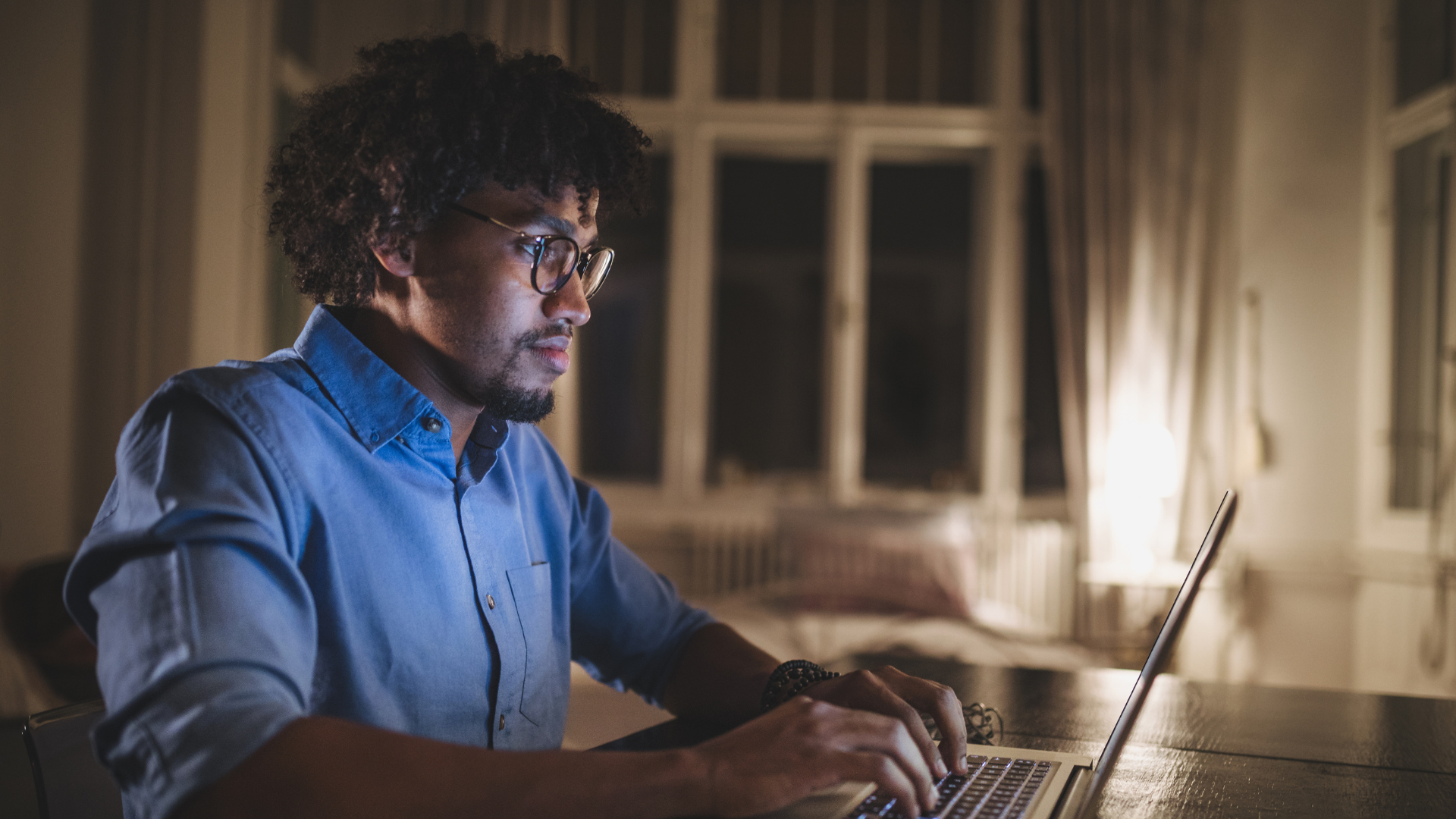 Person working on a laptop